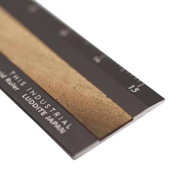 THIS INDUSTRIAL 銘木 定規 15cm ブラック/ペールムーンエボニー LDTI