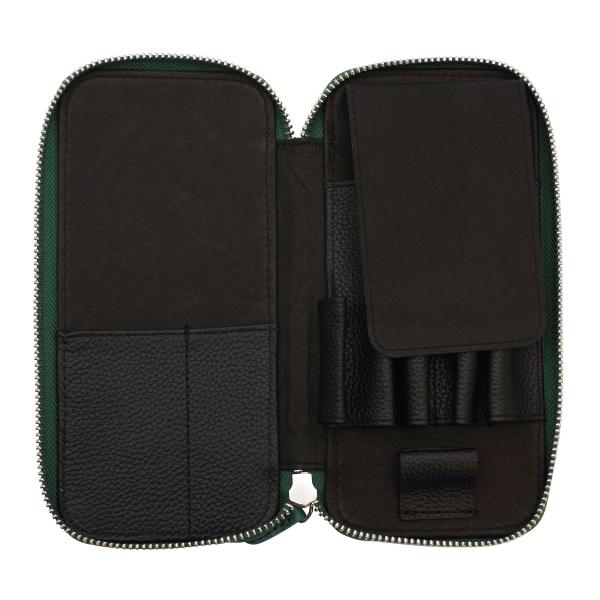 ラウンドジップペンケース エッセンシャル MAYAレザー ティール 革製