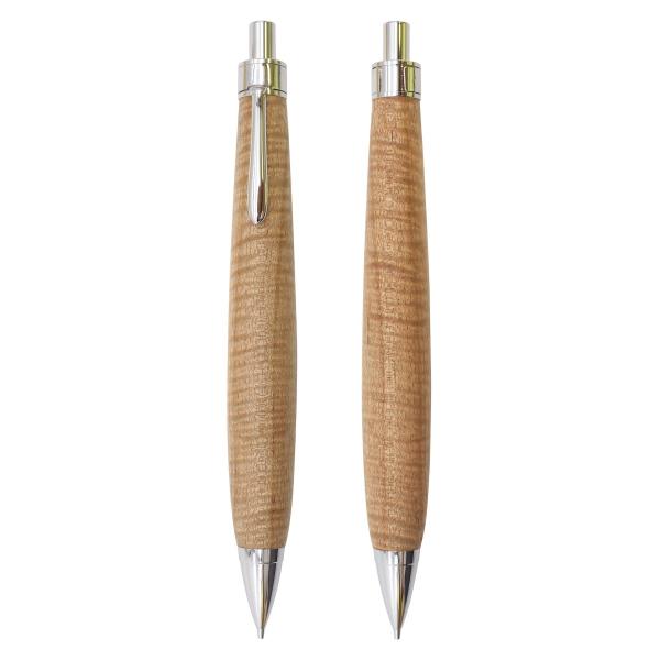 木軸 シャープペンシル 0.5mm ビッグリーフマホガニー糸縮み杢 KIKI