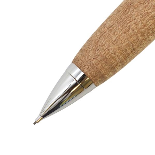 木軸 シャープペンシル 0.5mm ビッグリーフマホガニー糸縮み杢 KIKI