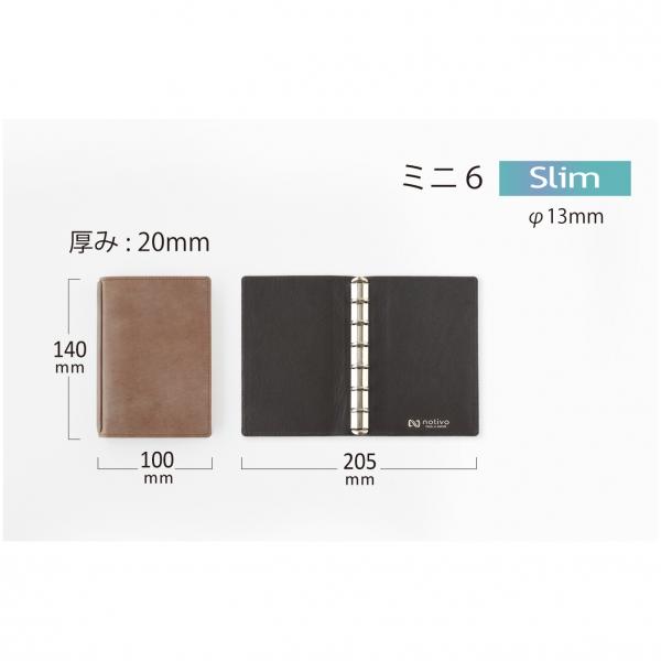 notivo 革イズム カスミ ミニ6スリム 折り返せるシステム手帳 13mm グリーン 姫路レザー NTV-OG-M6-13-S-1-GR_6