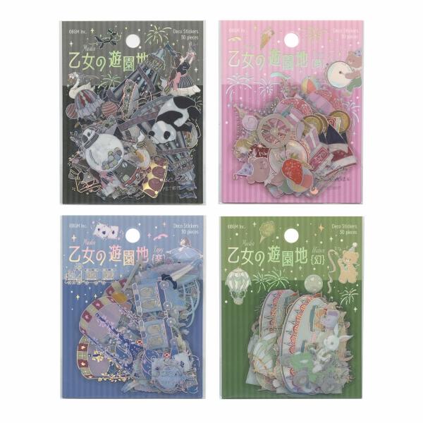 フレークシール 乙女の遊園地 30ピース入 楽 BS-PFG018 : 文具・文房具
