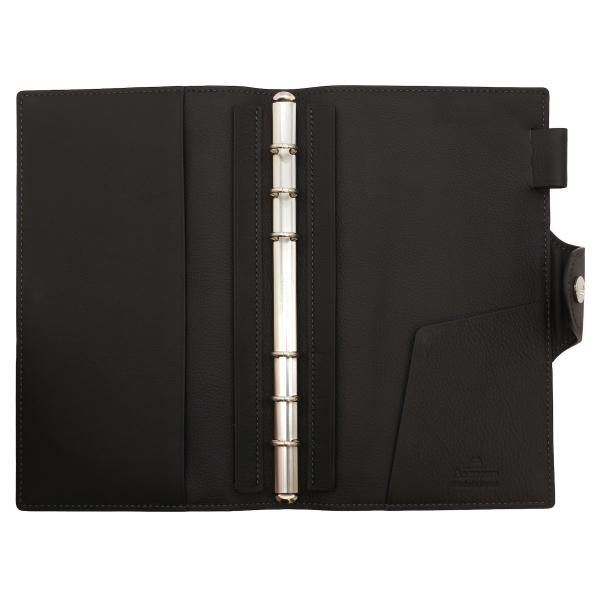 ヴェルール バイブルサイズ 11mm ホック システム手帳 ブラック