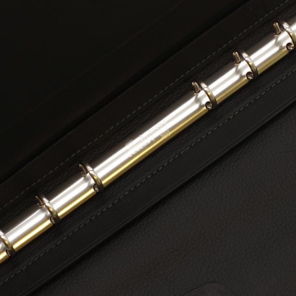 ヴェルール バイブルサイズ 11mm ホック システム手帳 ブラック フレンチカーフ 7306-011の画像