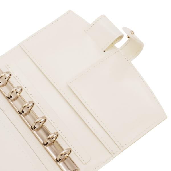 アロー ミニ6 13mm ホック システム手帳 ホワイト 1306-001 : 文具