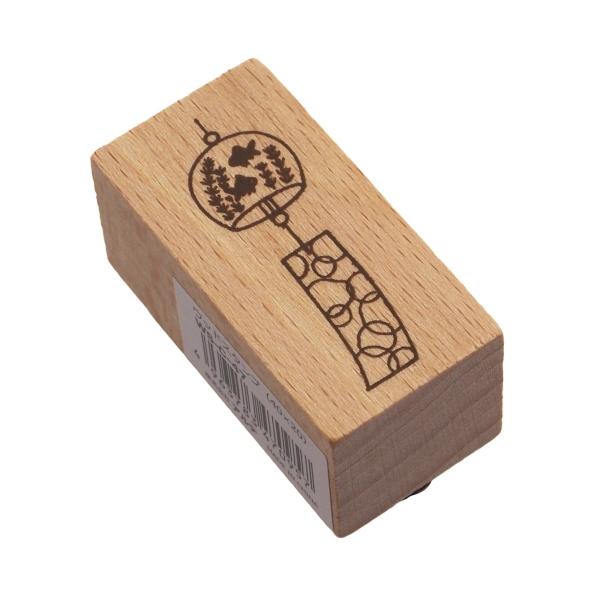 ウッドスタンプ 40×20mm 風鈴(金魚) 手帳デコ 木製ハンコ WS-C-47