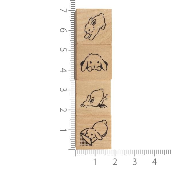 木製スタンプ 余白にいたずら ゴム印 はんこ うさぎ かわいい 2047708