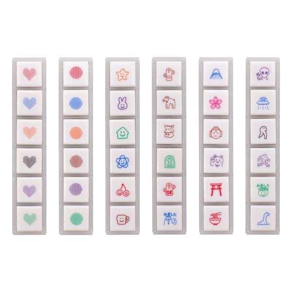 押しやすいボタン型スタンプ Pochitto6/ポチッとシックス カラフルな