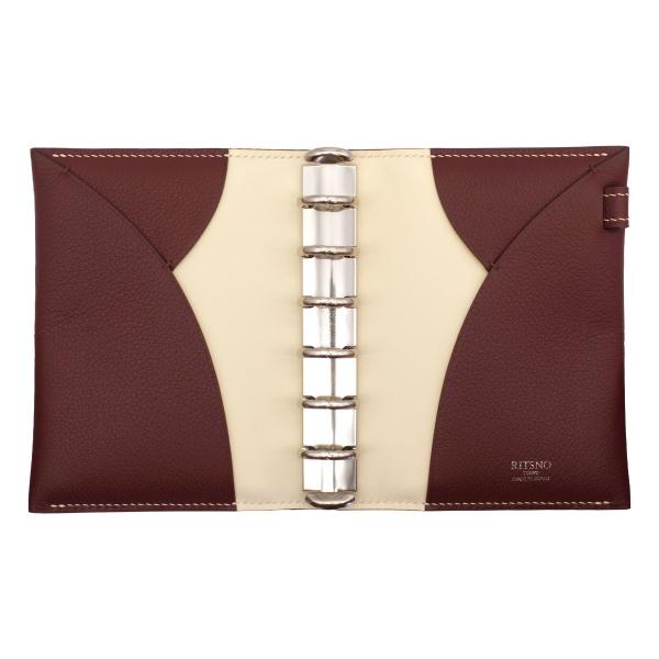 Vellora/ヴェローラ ミニ6 20mmシルバー システム手帳 ボルドー 