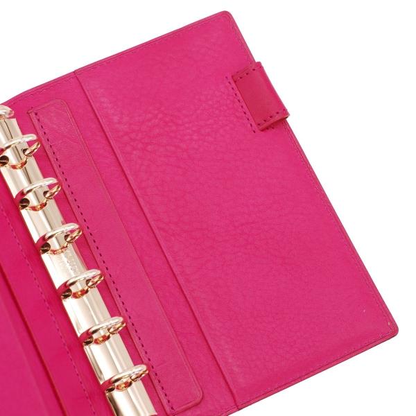 LOAPAD 朝霧コードバン ミニ6 16mm コンパクト ノート ペンホルダー可動式 NT×Fuxia  Y01M6-0003_2