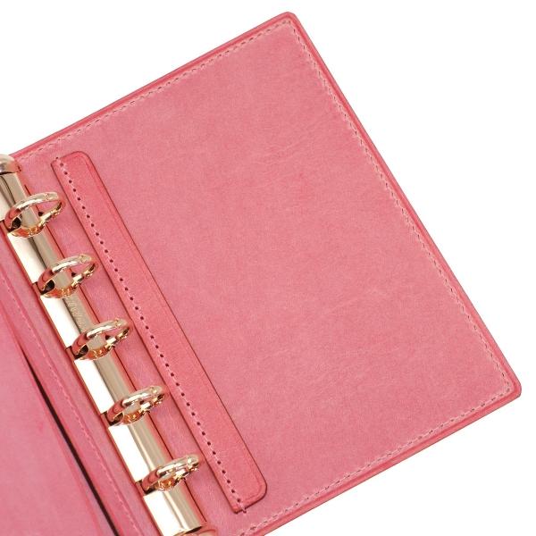 LOAPAD 朝霧コードバン ミニ5 13mm ノート NT×ピンク システム手帳 日本製 152-0の画像