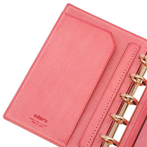 LOAPAD 朝霧コードバン ミニ5 13mm ノート NT×ピンク システム手帳 日本製 152-0の画像
