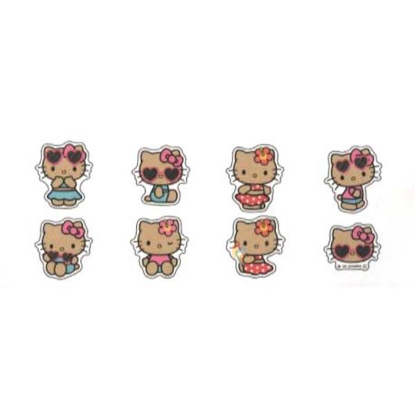 はやとさん ！ オーロラホログラム クリアフレークシール キティ日焼け 40ピース入り