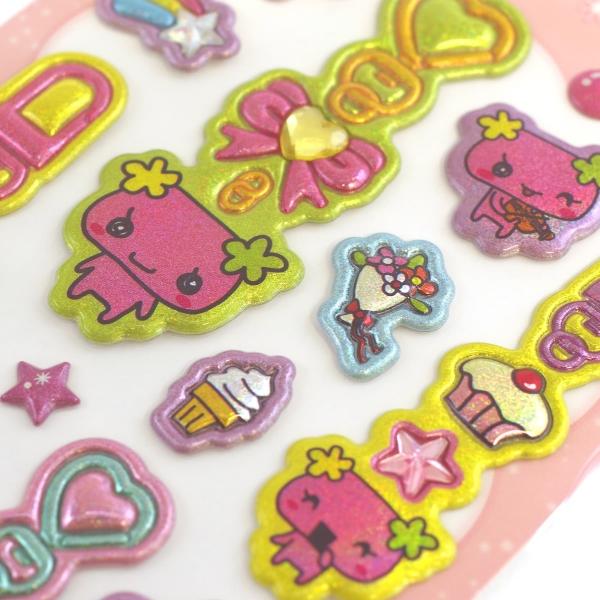 ぷくキラチャームステッカー ふらわっち 137741 : 文具・文房具のKDM