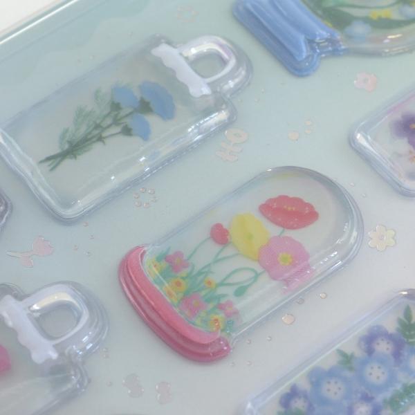 クリアリウムシール flower 立体 ドロップ 文具女子博 CLSE-003 : 文具