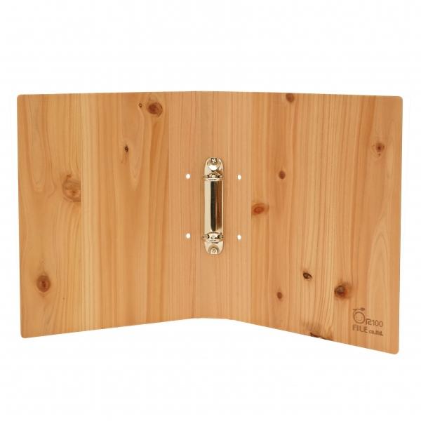 間伐材シリーズ リング式 A4判タテ型・2穴 木目調 リサイクル エコ KR