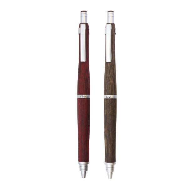 S20/エストゥエンティ木軸 ノック式 油性ボールペン 0.7mm ダーク