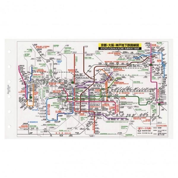 523ー752リフィル ミニ6穴サイズ 京阪神地下鉄+近郊路線図 52375200