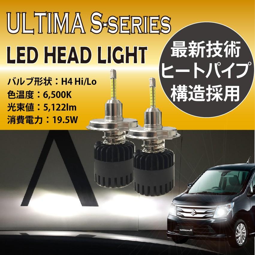 LEDヘッドライト　H4H/L　車検対応　ヒートパイプ構造　【ULTIMA製】｜kds