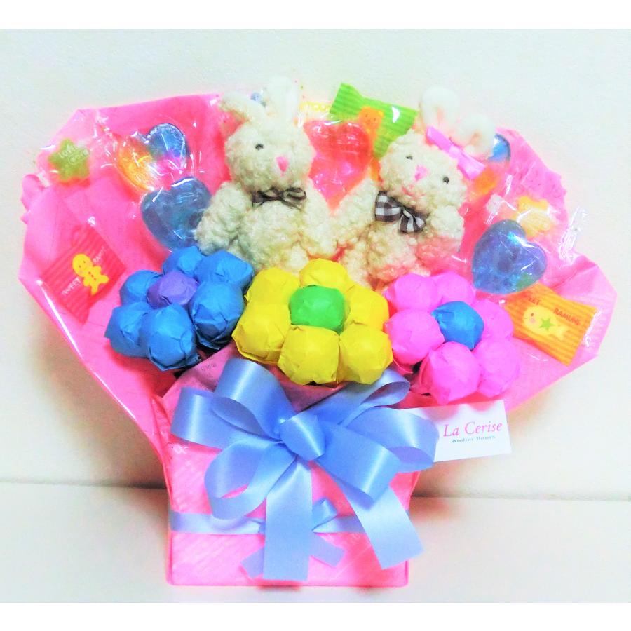 キャンディブーケ キャンディーブーケ 卓上 なかよしウサギさんｓ 結婚式 誕生日 開店祝い 記念日 お祝い Cb Nus01 キャンディブーケ La Cerise 通販 Yahoo ショッピング