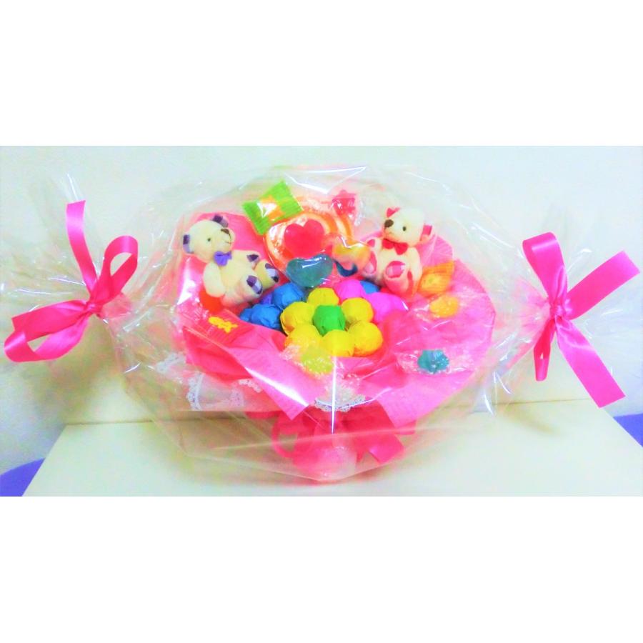 現金特価 キャンディブーケ 手持ちsサイズ シロクマさん ピンク お菓子ブーケ 子供 プレゼント ピアノ ダンス 発表会 花束