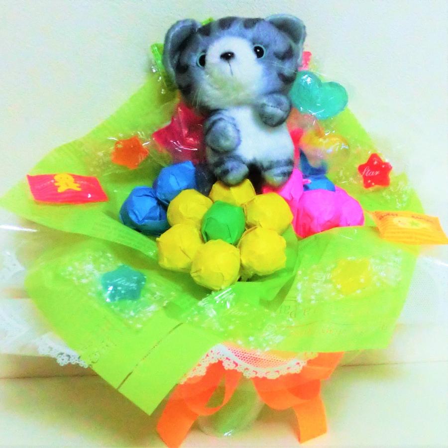 定番のお歳暮 キャンディブーケ キャンディーフラワー 手持ちお座りネコちゃん キジトラ お菓子ブーケ 子供 プレゼント ピアノ ダンス 発表会 花束 Babylonrooftop Com Au