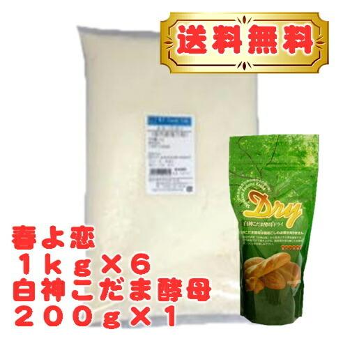 強力粉 パン用小麦粉 春よ恋 6kg (1kg×6袋) + 白神こだま酵母 ドライイースト 200g セット / 送料無料 同梱不可 / 北海道産｜ke-thi-fuudo-rabo｜04