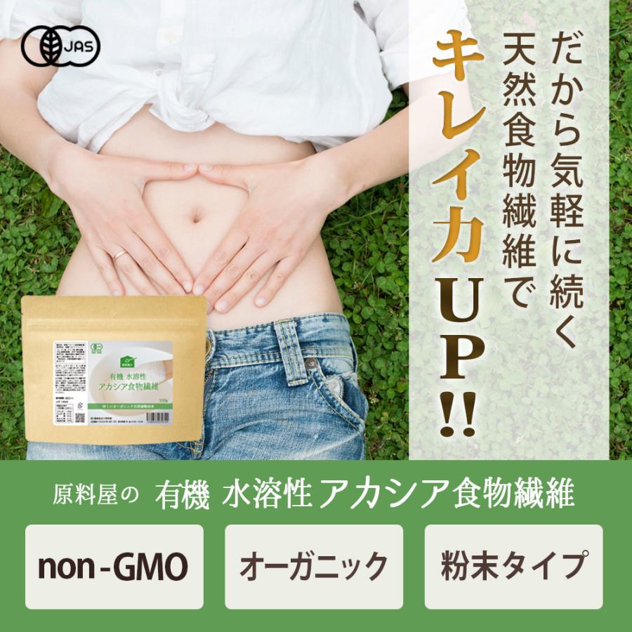 有機 アカシア 粉末 天然 水溶性食物繊維 サプリ [ 約20日分 100g×1袋