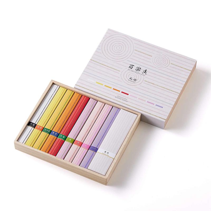 京都香彩堂百楽香九種詰合せ お香 リラクゼーション リラックス アロマ プレゼント プチギフト 御仏前はもちろんお部屋用も | 香彩堂 | 03