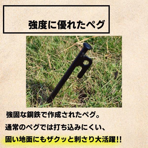 スチールペグ ペグ スチール製 選べる本数 20cm 12本 16本 引抜穴