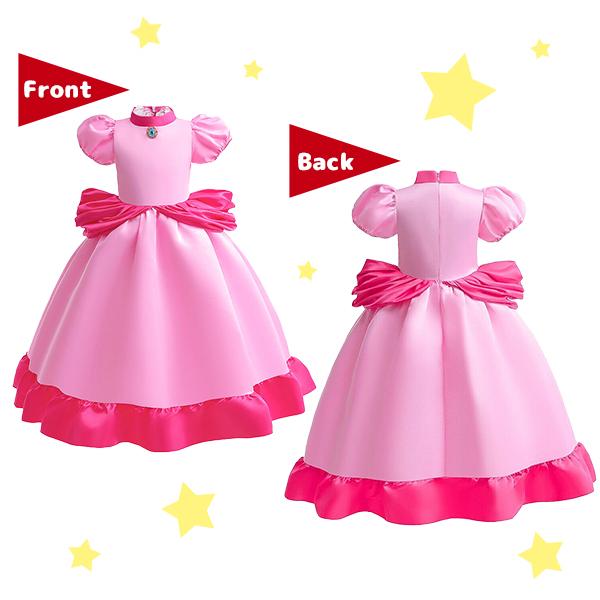 USJ ピーチ姫　コーデセット 子供用130cm ピーチ姫コスチューム 3点セット コスプレ 衣装 仮装 女の子 子供服