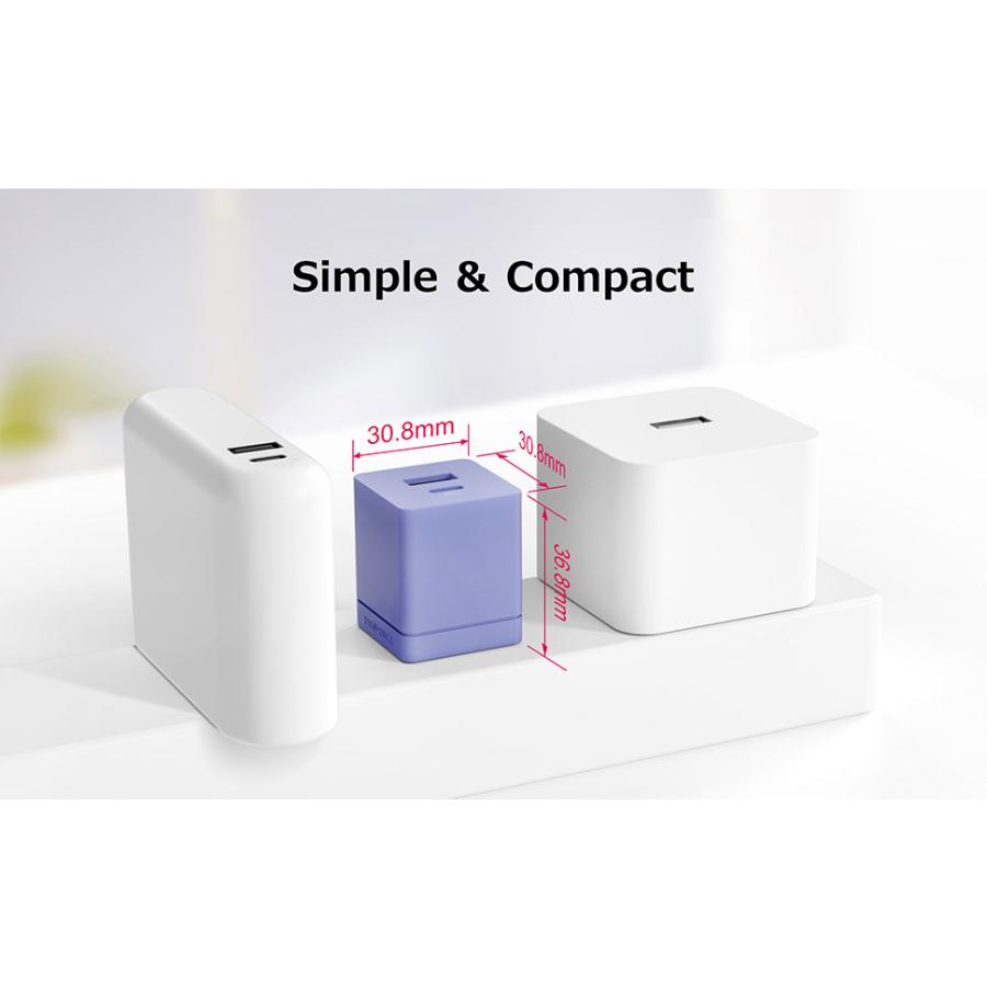 DIGIFORCE cube 20W 1A1C 2ポート 急速 超小型 充電器 スマホ iPhone Android 折畳式 acアダプター タイプC USB-C Type-C タイプA USB-A Type-A |  | 03