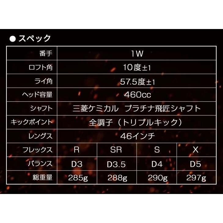 ゴルフ クラブ ドライバー メンズ マキシマックス リミテッド ファイアーマキシマックス ワークスゴルフ プラチナ飛匠 スリーブ付き シャフト ル |  | 13