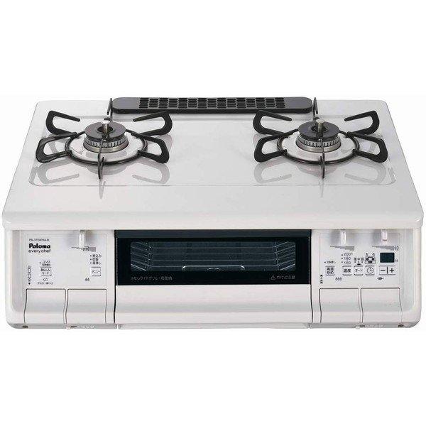 PA-370WHA-L-12A13A　パロマ　ナチュラルホワイト　everychef(エブリシェフ)　(都市ガス用　左強火力　ガスコンロ　2口)