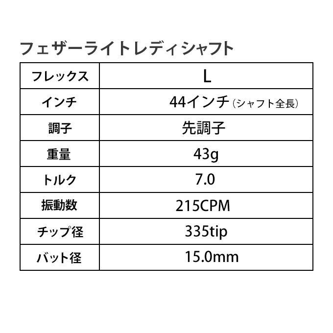 ゴルフ クラブ パーツ シャフト単体 レディース 先調子 L フェザーライトレディシャフト ドライバー フェアウェイウッド ユーティリティ 用の画像