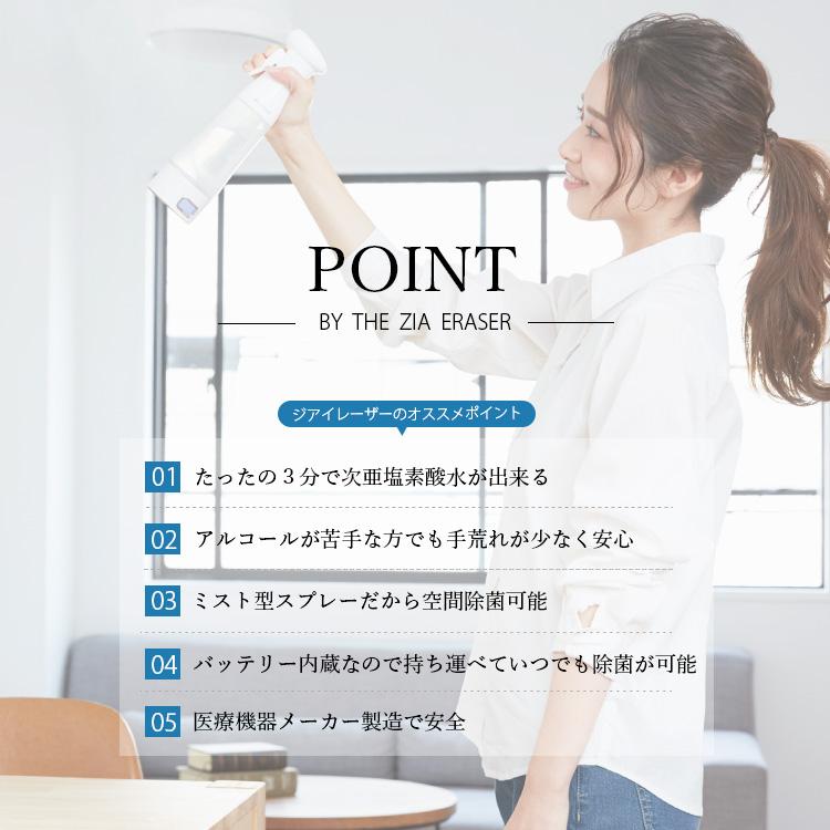 ジアイレーサー 次亜塩素酸水 生成器 バッテリー内蔵スプレー式
