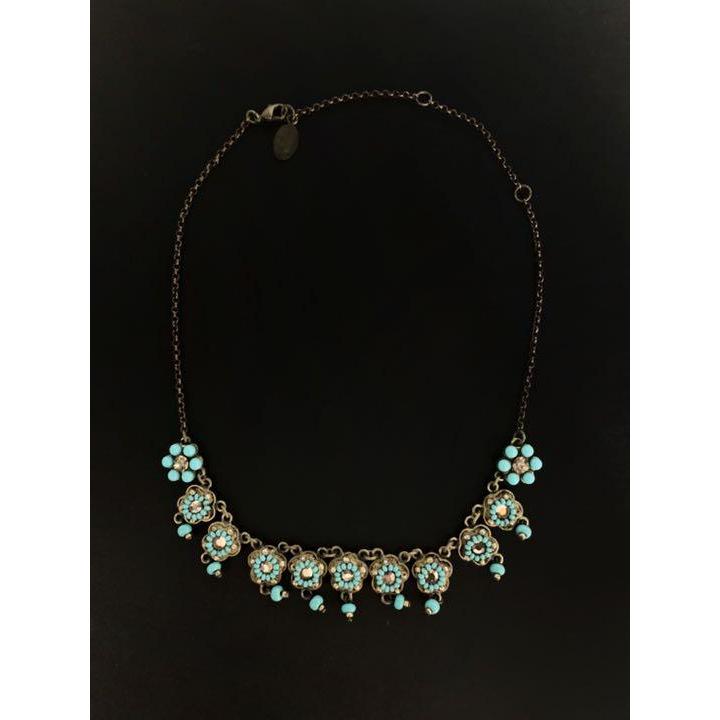 ミハエル・ネグリン レザー＆タッセルお花ネックレス ミハエル・ネグリン レザー＆タッセルお花ネックレス