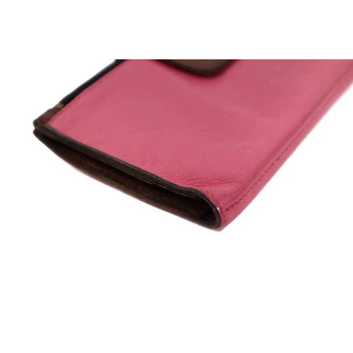 IL BISONTE イルビゾンテ　長財布　レザー　折財布　ホック　ピンク　ブラウン | IL BISONTE | 08