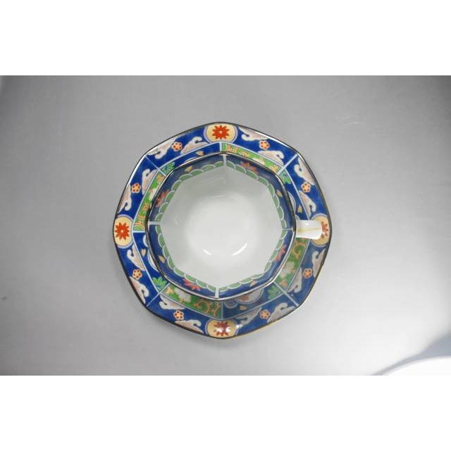 有田焼 八角コーヒーカップ＆ソーサー 箱入り 緑 [日本製 陶磁器 和