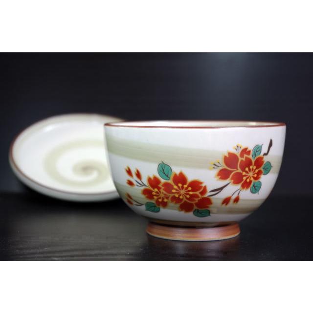 CW084 有田「祥窯」の「京都」　桜　蓋付ご飯茶碗★アウトレット品こみ★ |  | 03