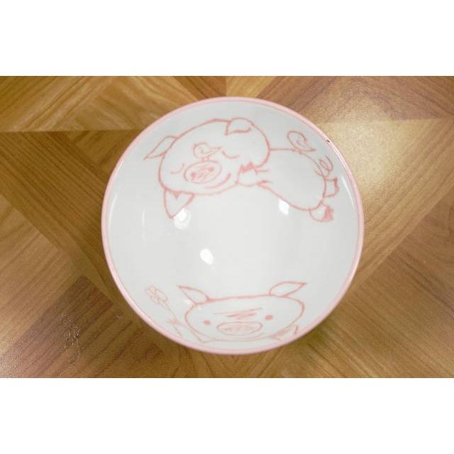 CW140B アニマル子供茶碗 ピンクぶた アウトレット品 : 食器のキープ