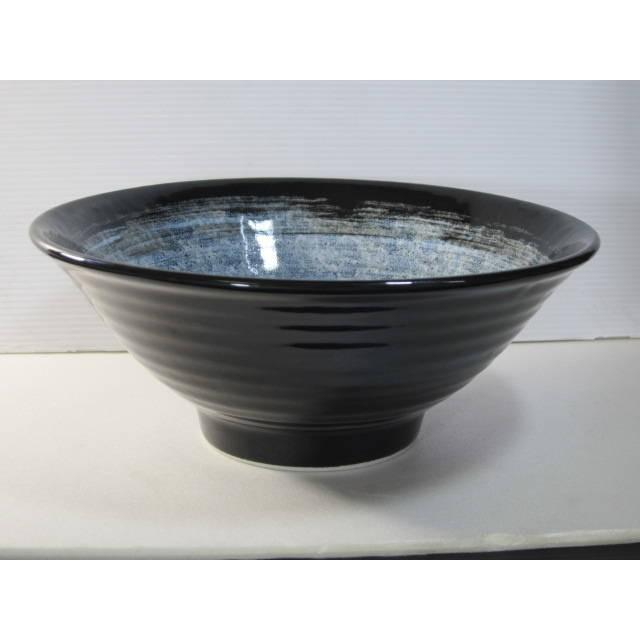 DB116風雲65そば丼19.5cm [美濃焼/日本製/陶磁器/和食器/和風/黒/ブラック/白刷毛/丼/うどん/つけ麺/盛鉢/中鉢/レストラン/ラーメン/業務用/アウトレット込み] |  | 01