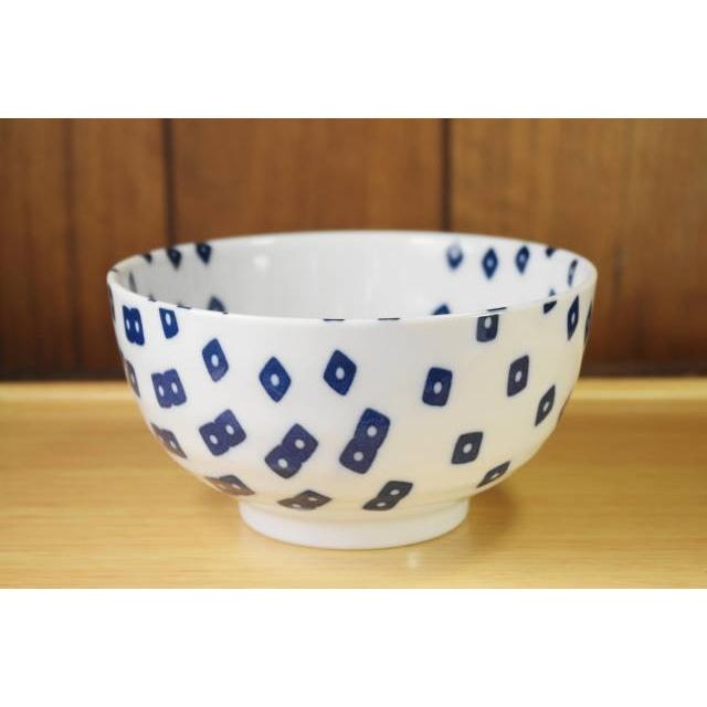 DB144 クロス丸形5寸丼　[美濃焼/日本製/陶磁器/和食器/和風/どんぶり/うどん/ラーメン/カツ/親子/白/ホワイト/青/ブルー/アウトレット]2右後 | 