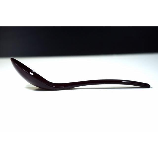 ダークブラウン茶碗蒸し・デザート用スプーンFK-481-408-90  [和食器/和風/赤茶色/日本漆器メーカー製] |  | 01