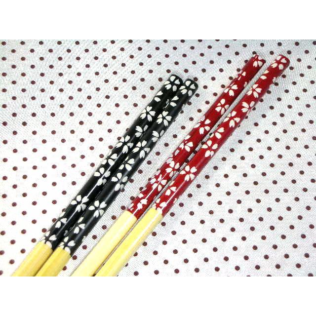 HO114　白竹菜箸　桜吹雪　2膳セット |  | 02