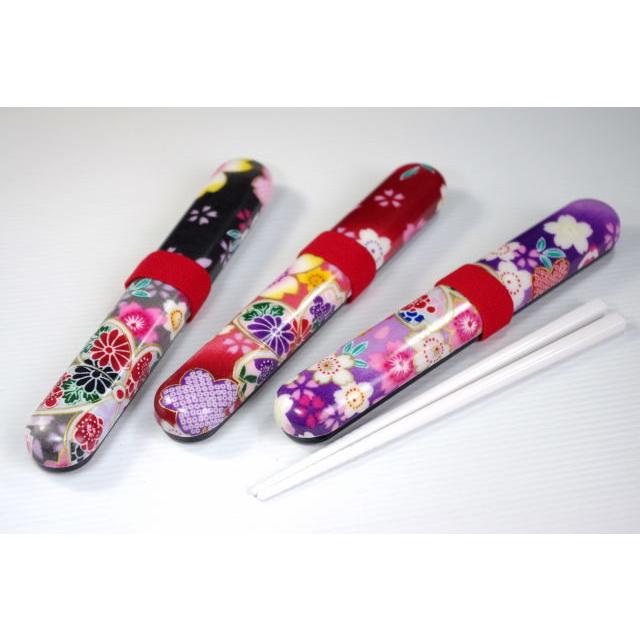 HO171　桜づくし布貼　箸・箸箱セット　黒（写真の左端のみ1セット限定） | 