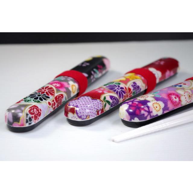 HO171　桜づくし布貼　箸・箸箱セット　黒（写真の左端のみ1セット限定） |  | 01