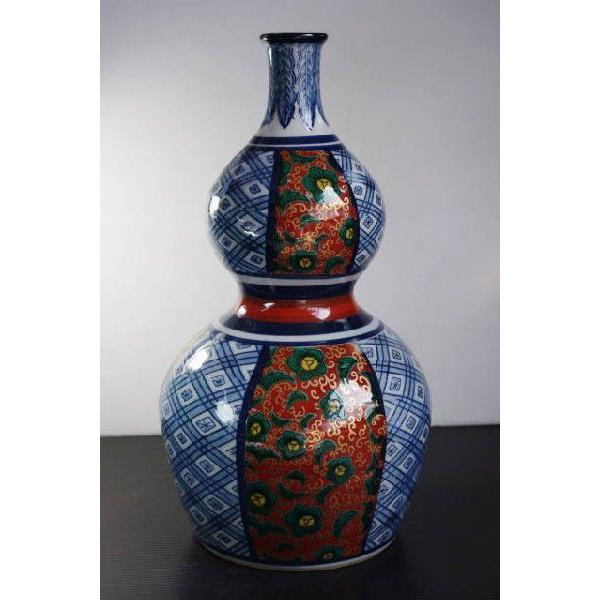 HO255　　29.3cm 九谷風ひさご形置物・花瓶・徳利★アウトレット品★DKZ | 