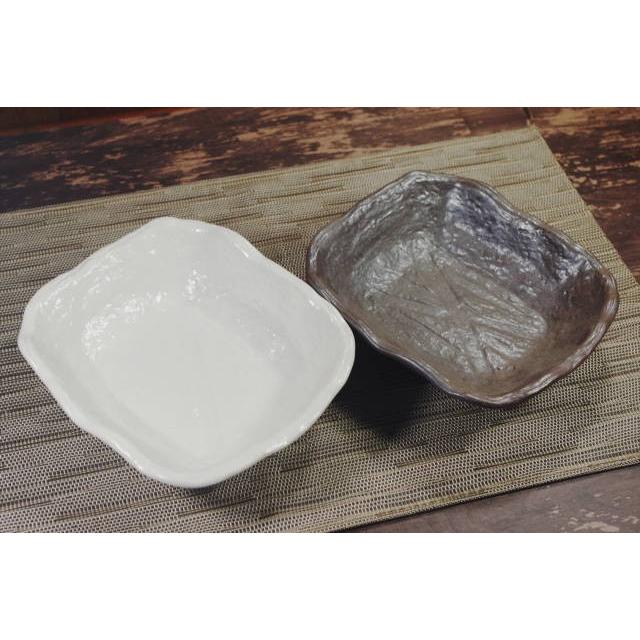 KB102　和心18cm長角煮物鉢　黒＆白  [美濃焼/日本製/陶磁器/和食器/和風/角鉢/中鉢/おしゃれ/小鉢/レストラン/料亭/旅館/アウトレットこみ] | 