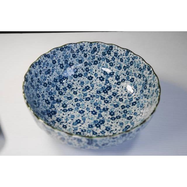 KB112藍染小花17ｃｍ菊型５５ボール・煮物鉢★アウトレット品★ |  | 01